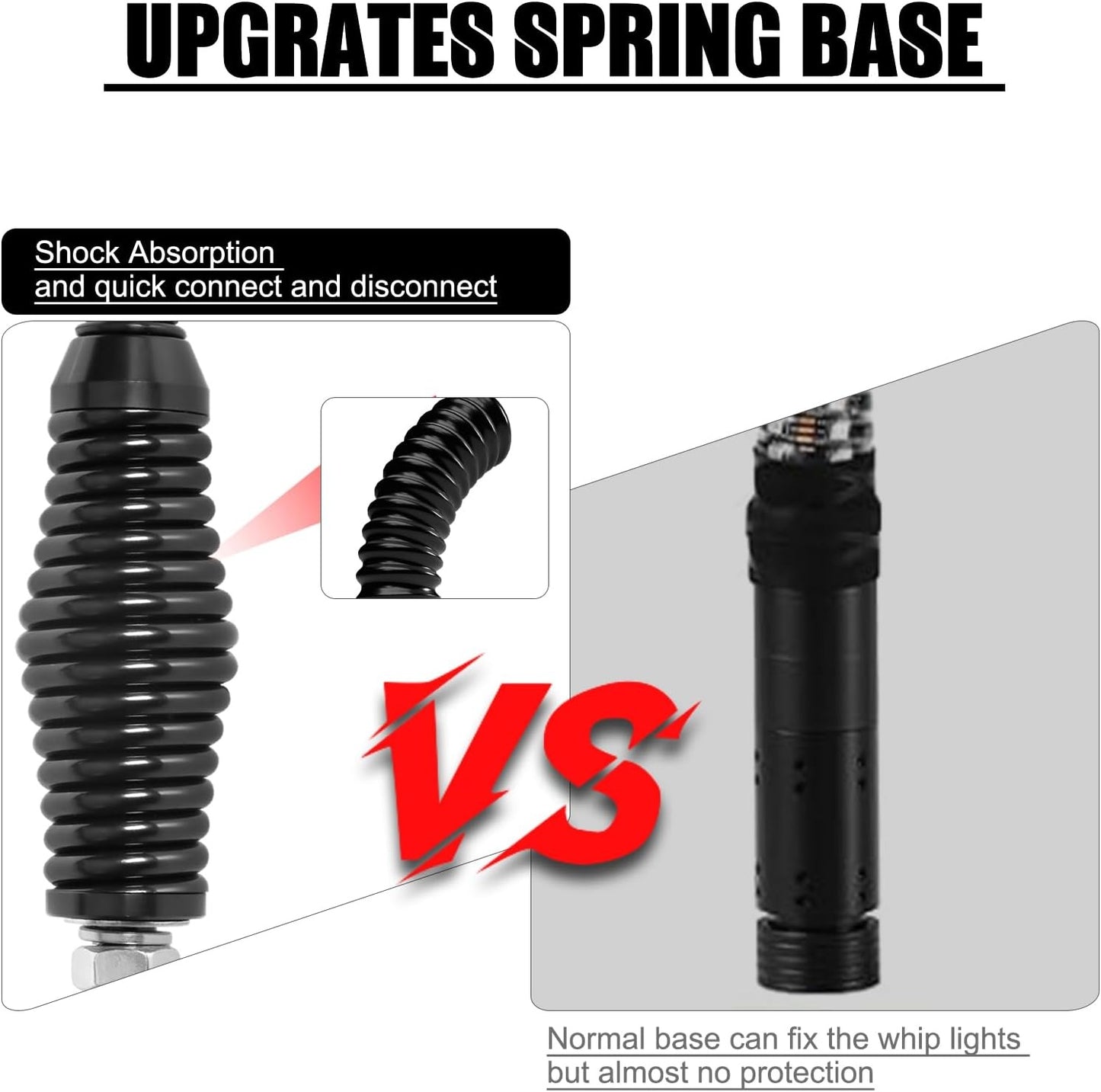 New, 1PC Whip Light Spring Mounting Base Quick Release Whips Light Spring Base for UTV ATV Cam Am Off-Road Side-by-Side RZR Polaris Boat Maverick X3