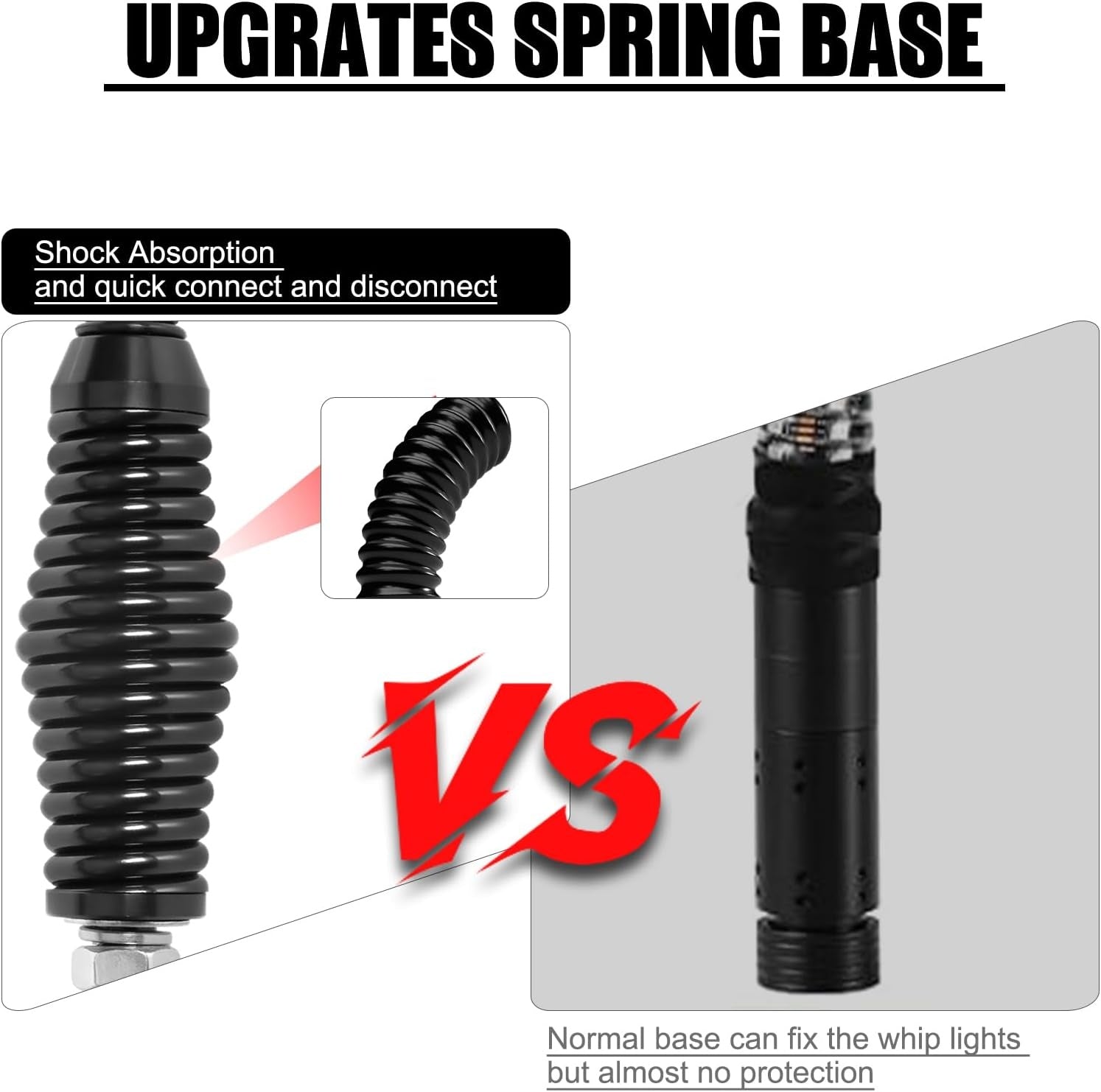 New, 1PC Whip Light Spring Mounting Base Quick Release Whips Light Spring Base for UTV ATV Cam Am Off-Road Side-by-Side RZR Polaris Boat Maverick X3