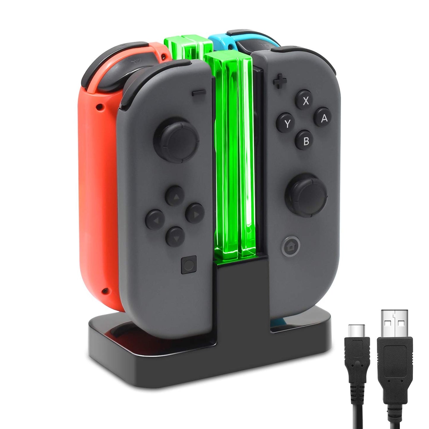 New, FastSnail Charging Dock Compatible with Nintendo Switch for Joy Con & OLED Model Controller with Lamppost LED Indication, Charger Stand Station with Charging Cable