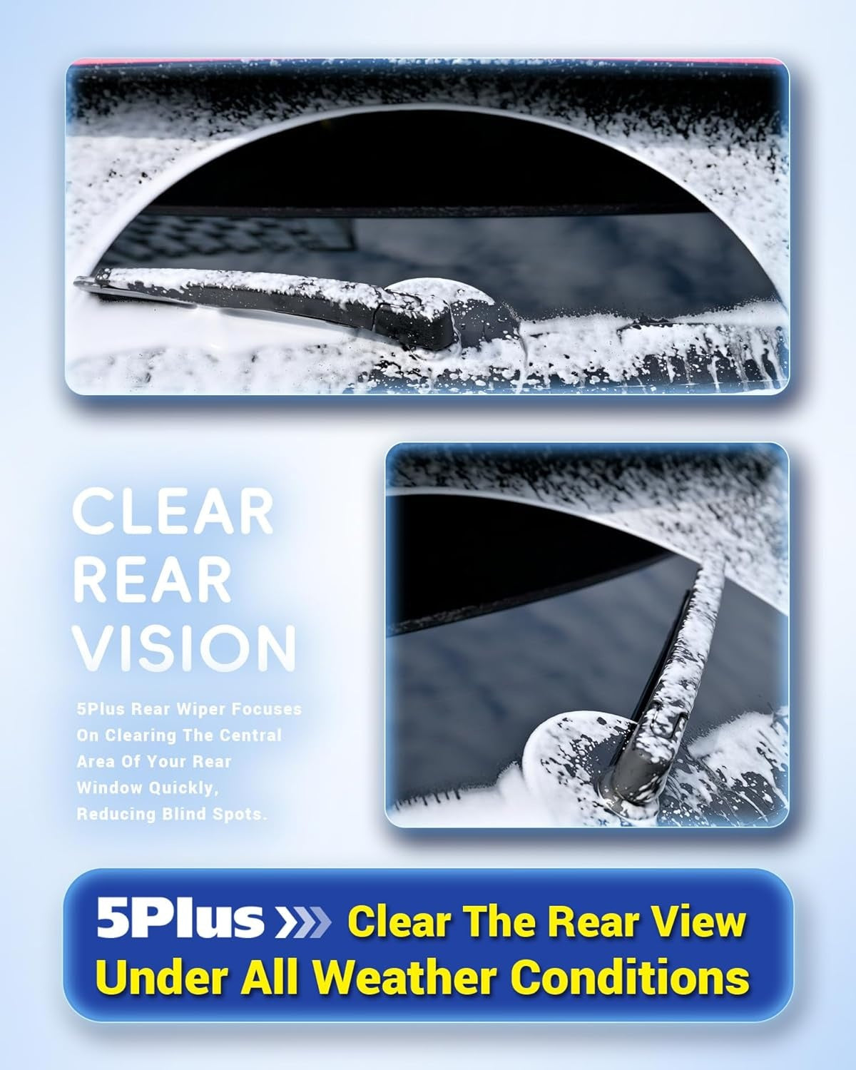 New, 5 PLUS® 8" Rear Wiper Blade Replacement for Toyota Prius C 2019-2012 /Lexus CT200h 2017-2011 /Scion xD 2014-2008 Rear Windshield Wiper Blade (8-A)