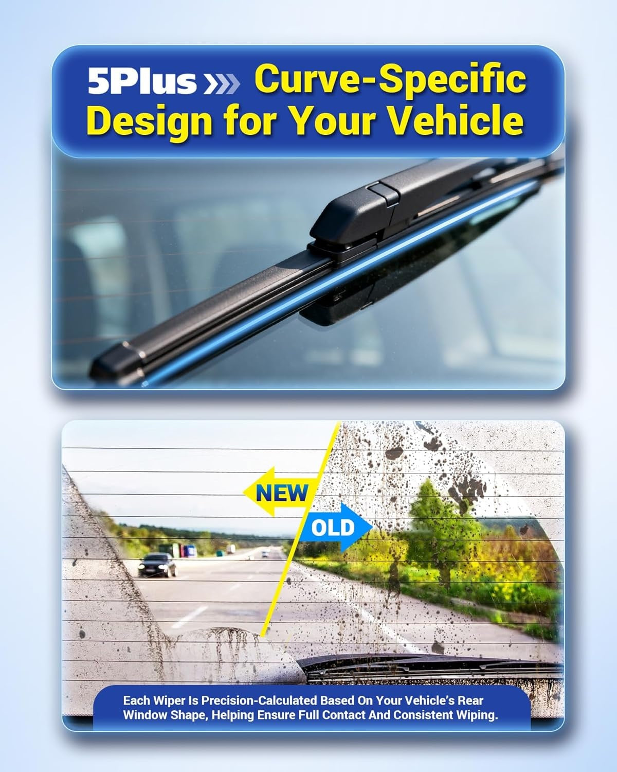 New, 5 PLUS® 8" Rear Wiper Blade Replacement for Toyota Prius C 2019-2012 /Lexus CT200h 2017-2011 /Scion xD 2014-2008 Rear Windshield Wiper Blade (8-A)