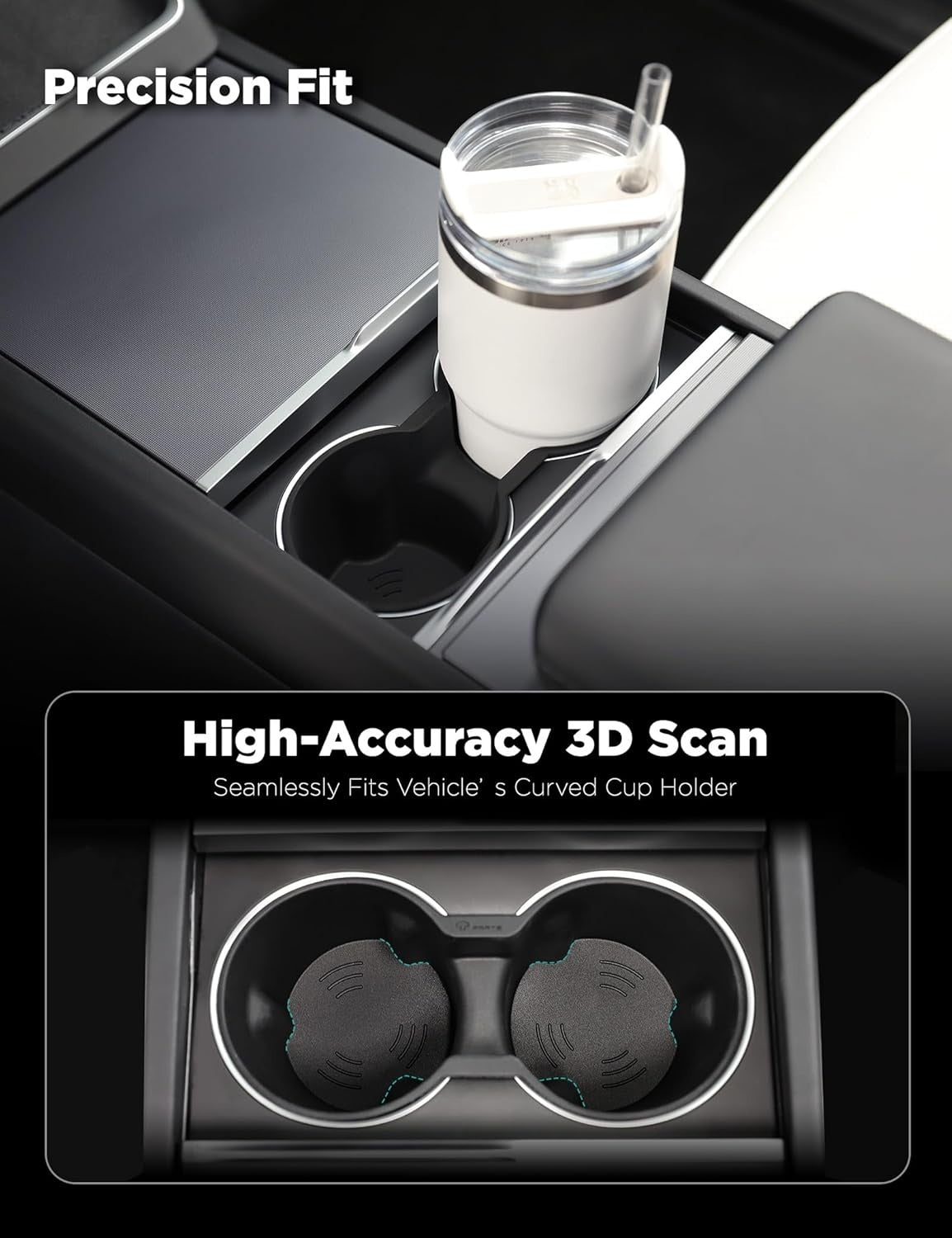 New, TPARTS Silicone Center Console Cup Holder Insert for New Tesla Model Y Juniper 2025+/Model 3 Highland 2024+ Anti-Slip Dust & Water Proof Noise Free Precise Fitment & Easy Installation