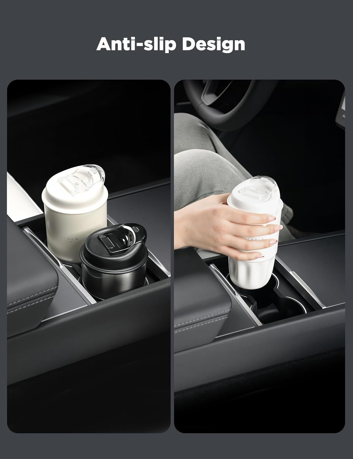 New, TPARTS Silicone Center Console Cup Holder Insert for New Tesla Model Y Juniper 2025+/Model 3 Highland 2024+ Anti-Slip Dust & Water Proof Noise Free Precise Fitment & Easy Installation