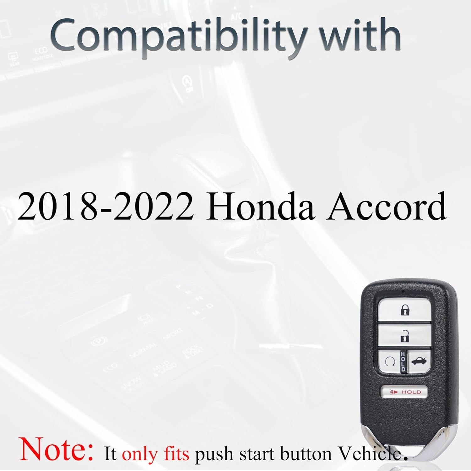 New, Smart Key Fob Keyless Entry Fits for Honda Accord 2018-2022 (FCC ID:CWTWB1G0090 P/N:72147-TVA-A01) Remote Control Key Replacement 5 Button