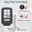 New, Smart Key Fob Keyless Entry Fits for Honda Accord 2018-2022 (FCC ID:CWTWB1G0090 P/N:72147-TVA-A01) Remote Control Key Replacement 5 Button