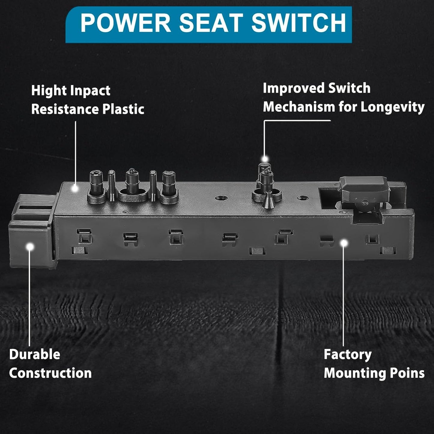 New, Front Right Passenger Side Power Seat Switch Replacement for Ford Edge Escape Explorer Fusion Expedition F150, Lincoln & Mercury, Power Seat Adjustment Control Switch, 9L3Z14A701FA, DE9Z14A701BA