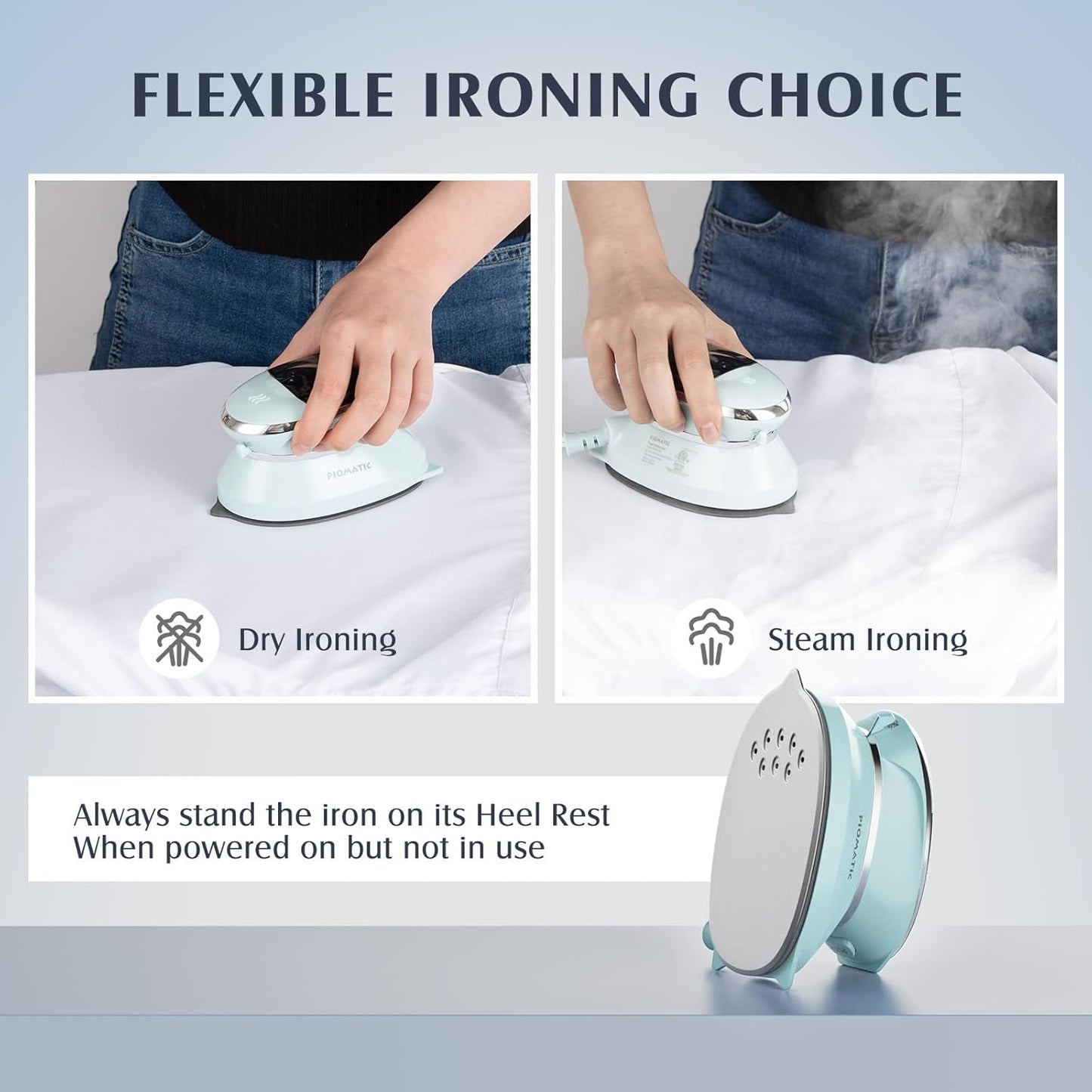 New, Travel Iron Mini with Steam for Clothes with Dual Voltage, Portable Mini Ironing Machine with Non-Stick Soleplate, Small Iron for Sewing, Quilting and Handcraft