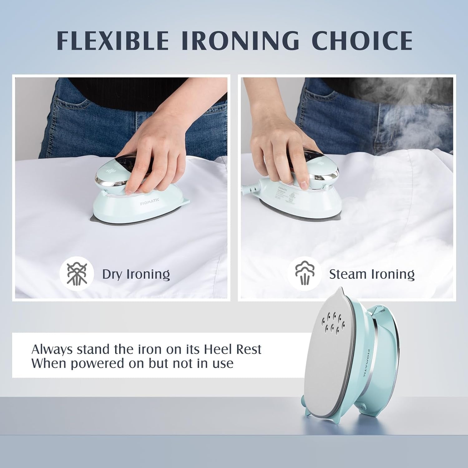 New, Travel Iron Mini with Steam for Clothes with Dual Voltage, Portable Mini Ironing Machine with Non-Stick Soleplate, Small Iron for Sewing, Quilting and Handcraft