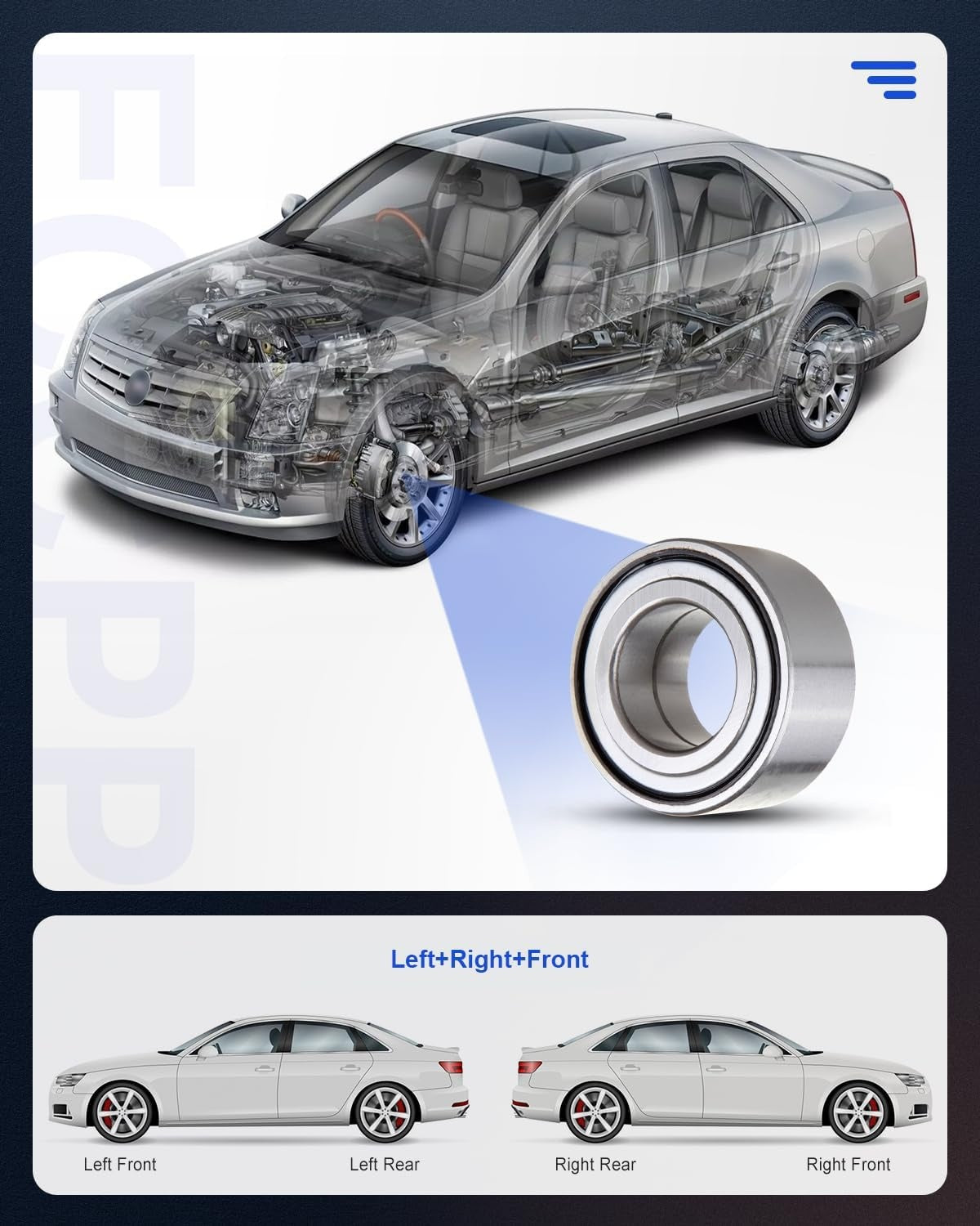 New, ECCPP Wheel Hub and Bearing Assembly Front 510078 fit for Hyundai Elantra 2001-2006, for Hyundai Tiburon 2003-2008, for Kia Wheel Bearing Hubs 1pc