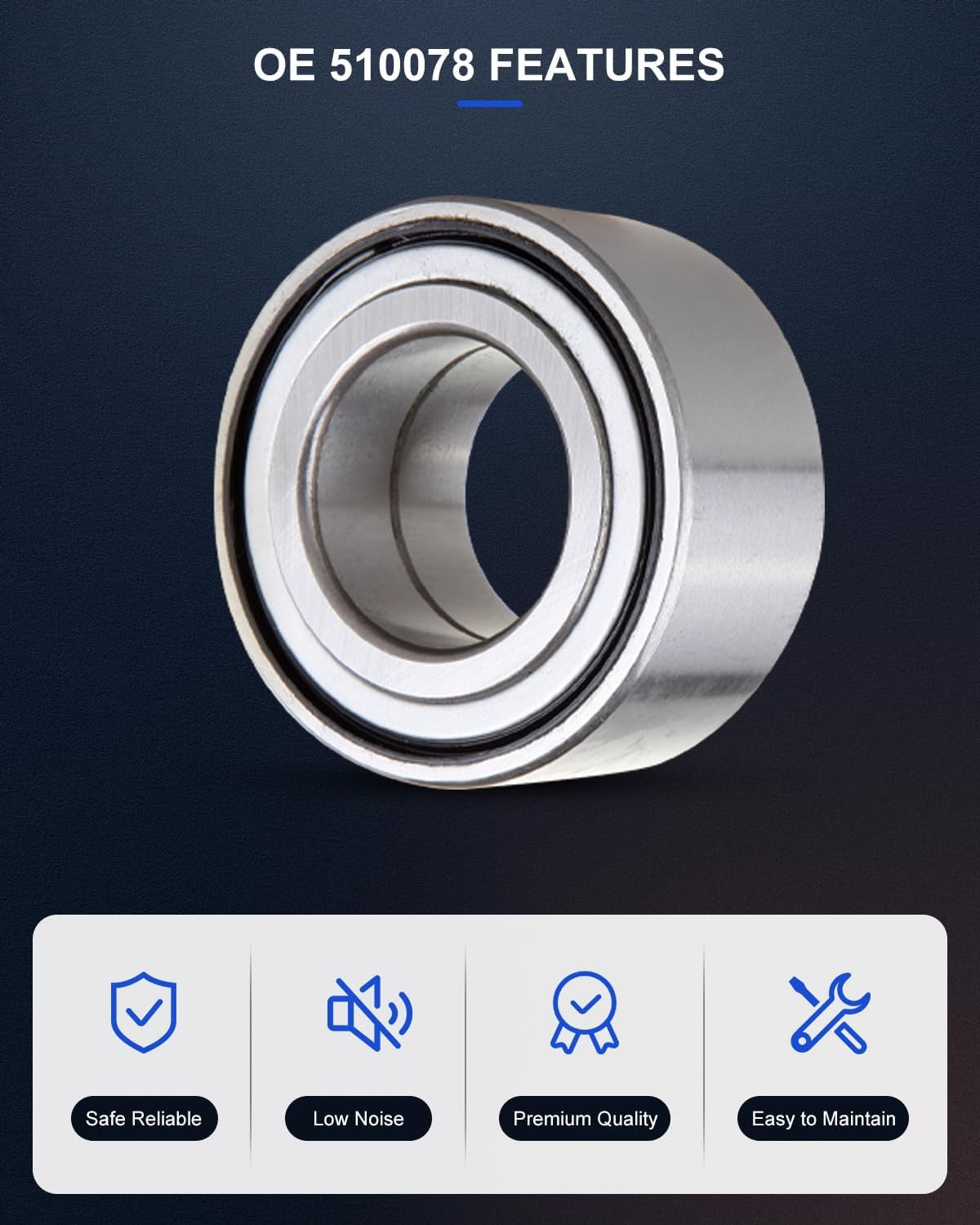 New, ECCPP Wheel Hub and Bearing Assembly Front 510078 fit for Hyundai Elantra 2001-2006, for Hyundai Tiburon 2003-2008, for Kia Wheel Bearing Hubs 1pc