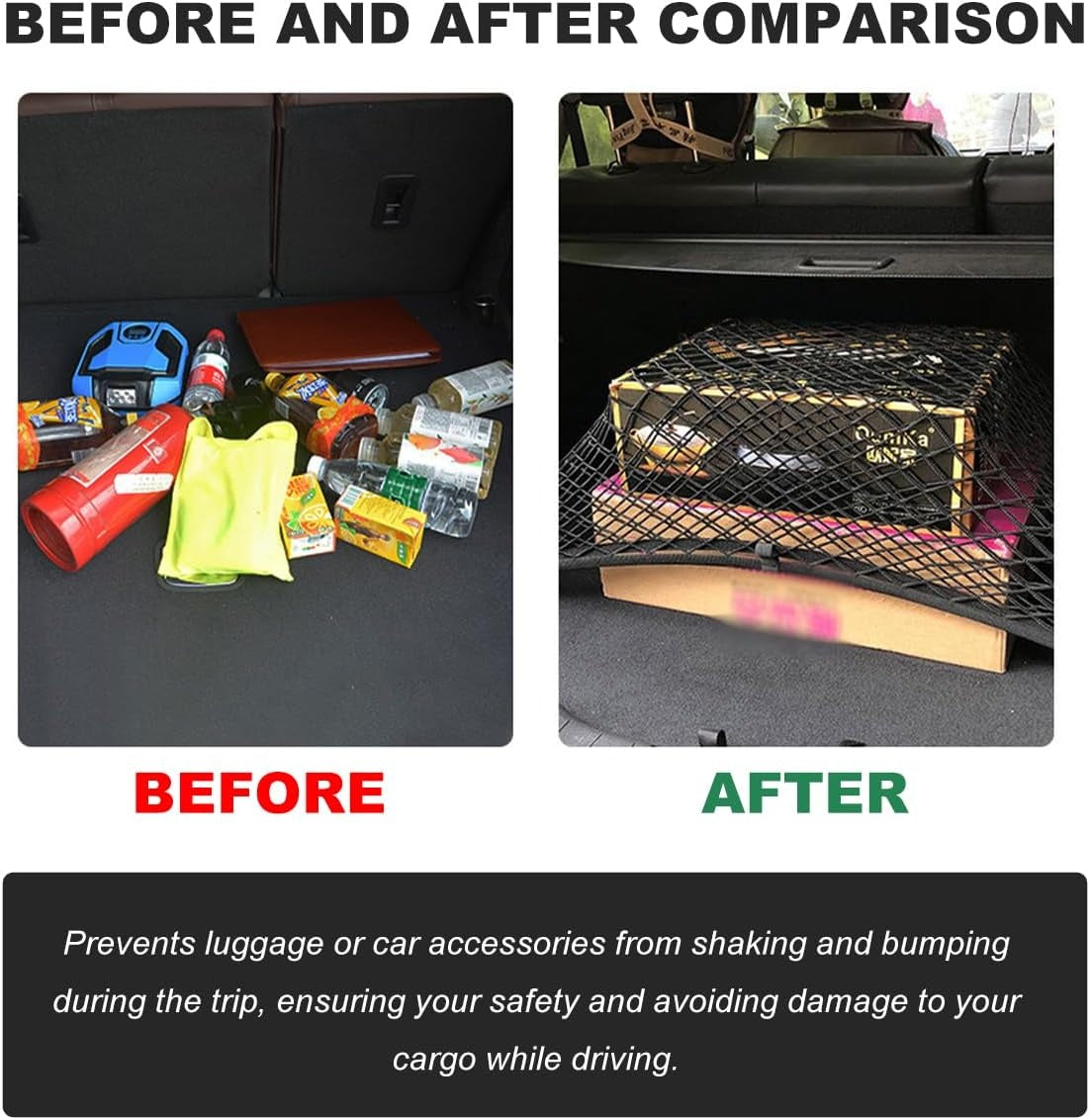 New, Cargo Net for SUV Car Trunk, 31.5 × 23.6 inches Elastic Mesh Net Organizer with Hooks, Adjustable Auto Trunk Rear Cargo Netting Storage Mesh Pouch, Universal Car Accessories