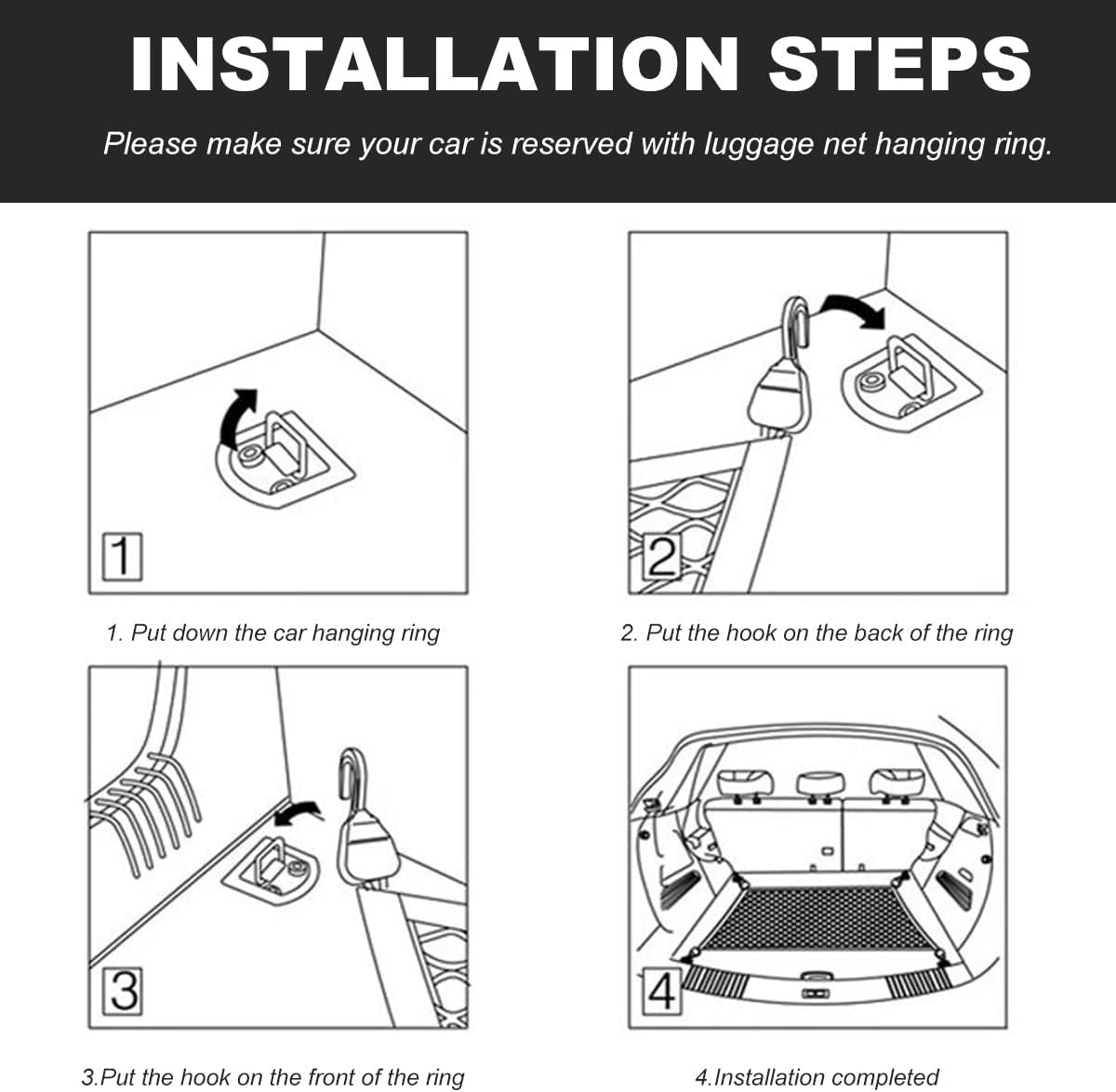 New, Cargo Net for SUV Car Trunk, 31.5 × 23.6 inches Elastic Mesh Net Organizer with Hooks, Adjustable Auto Trunk Rear Cargo Netting Storage Mesh Pouch, Universal Car Accessories