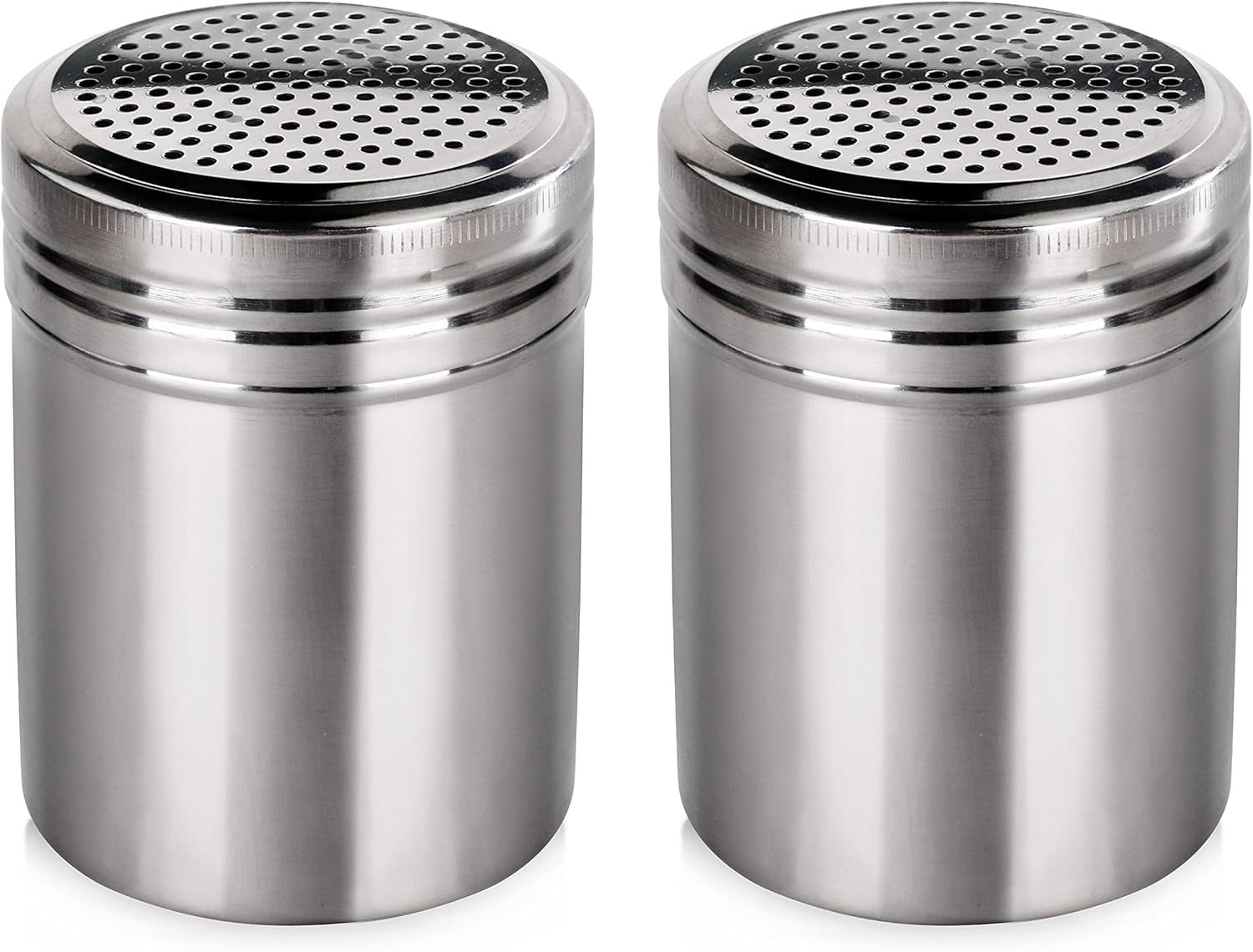 New, New Star Foodservice 28478 Stainless Steel Dredge Shaker, 10-Ounce, Set of 2
