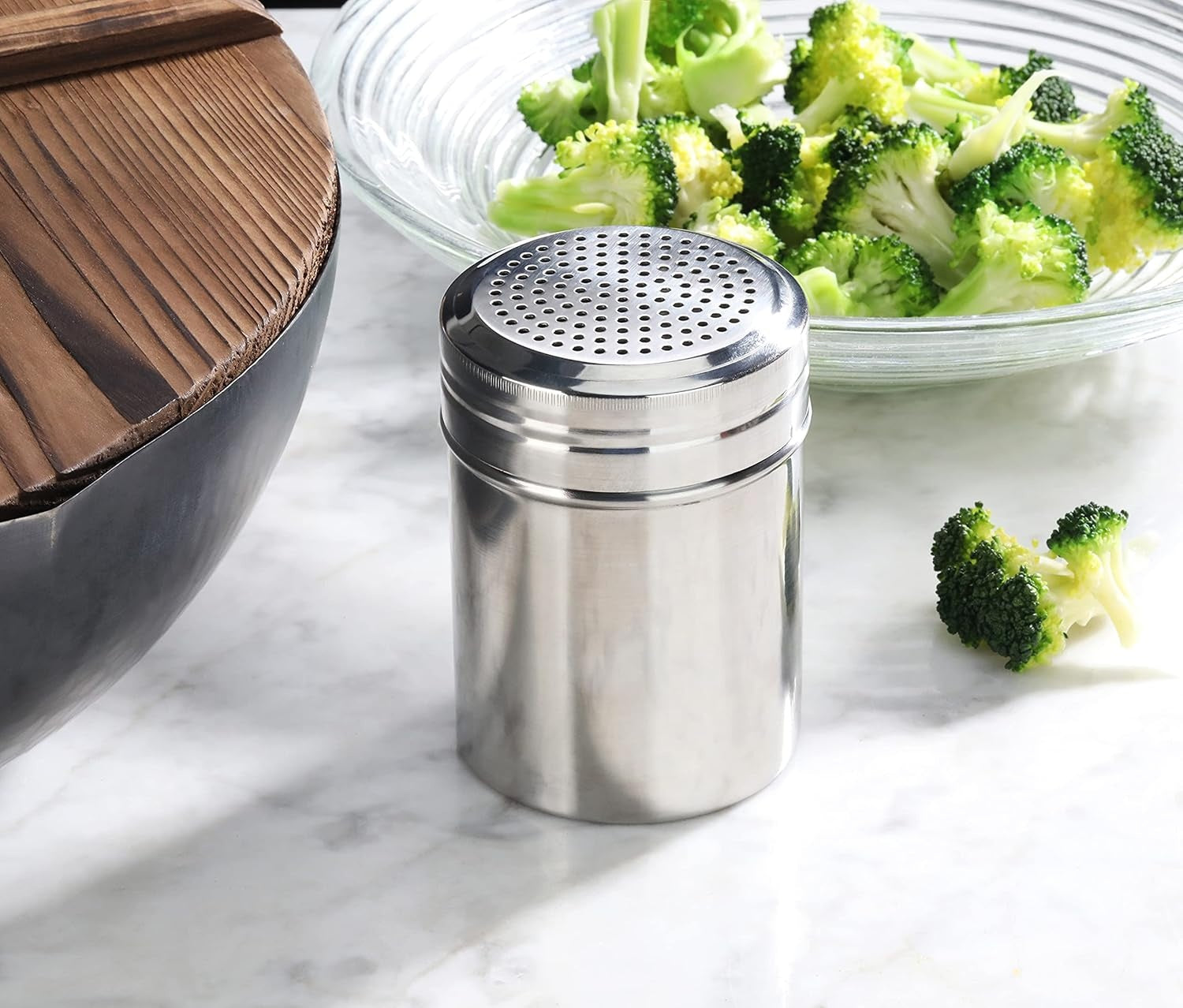 New, New Star Foodservice 28478 Stainless Steel Dredge Shaker, 10-Ounce, Set of 2