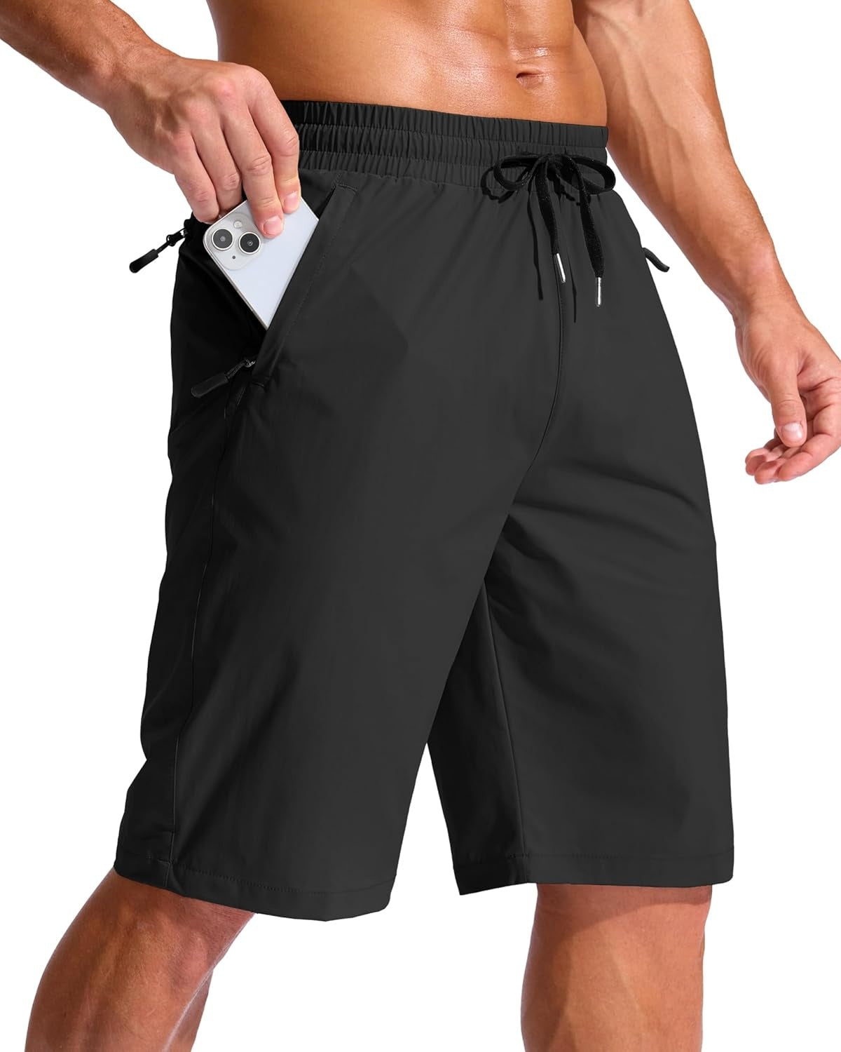 New, G Gradual Men's 11" Board Shorts with 3 Zipper Pockets Long Swim Trunks Quick Dry Bathing Suit Swimwear Beach Shorts No Liner