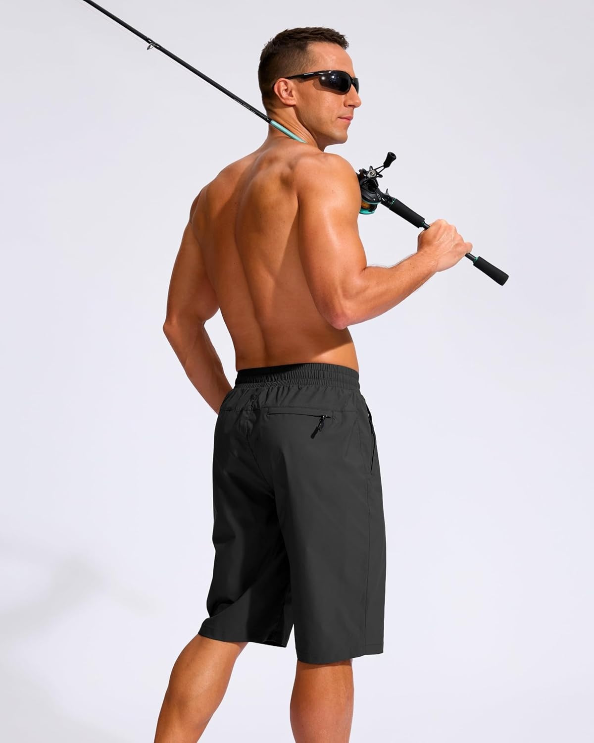 New, G Gradual Men's 11" Board Shorts with 3 Zipper Pockets Long Swim Trunks Quick Dry Bathing Suit Swimwear Beach Shorts No Liner