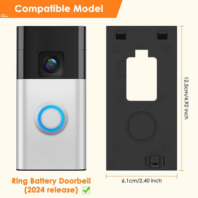New, LOCKA Adhesive Video Doorbell Mount for Ring Battery Doorbell (2024 Release), No Drilling Camera Door Mounting Holder Bracket Accessories for Apartments Office Houses