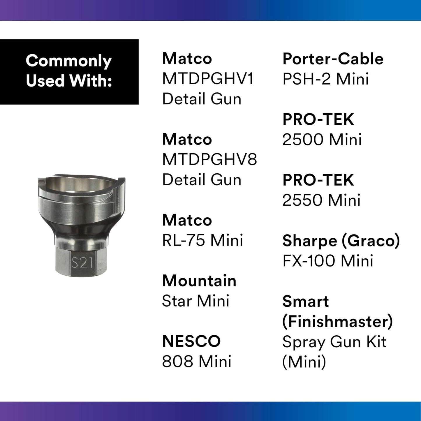 New, 3M PPS 2.0 Spray Gun Adapter #S21, 26105, 14 mm Female, 1.0 mm Thread, Connects Numerous Paint Gun Brands to PPS 2.0 Paint Spray System, 1 Pack