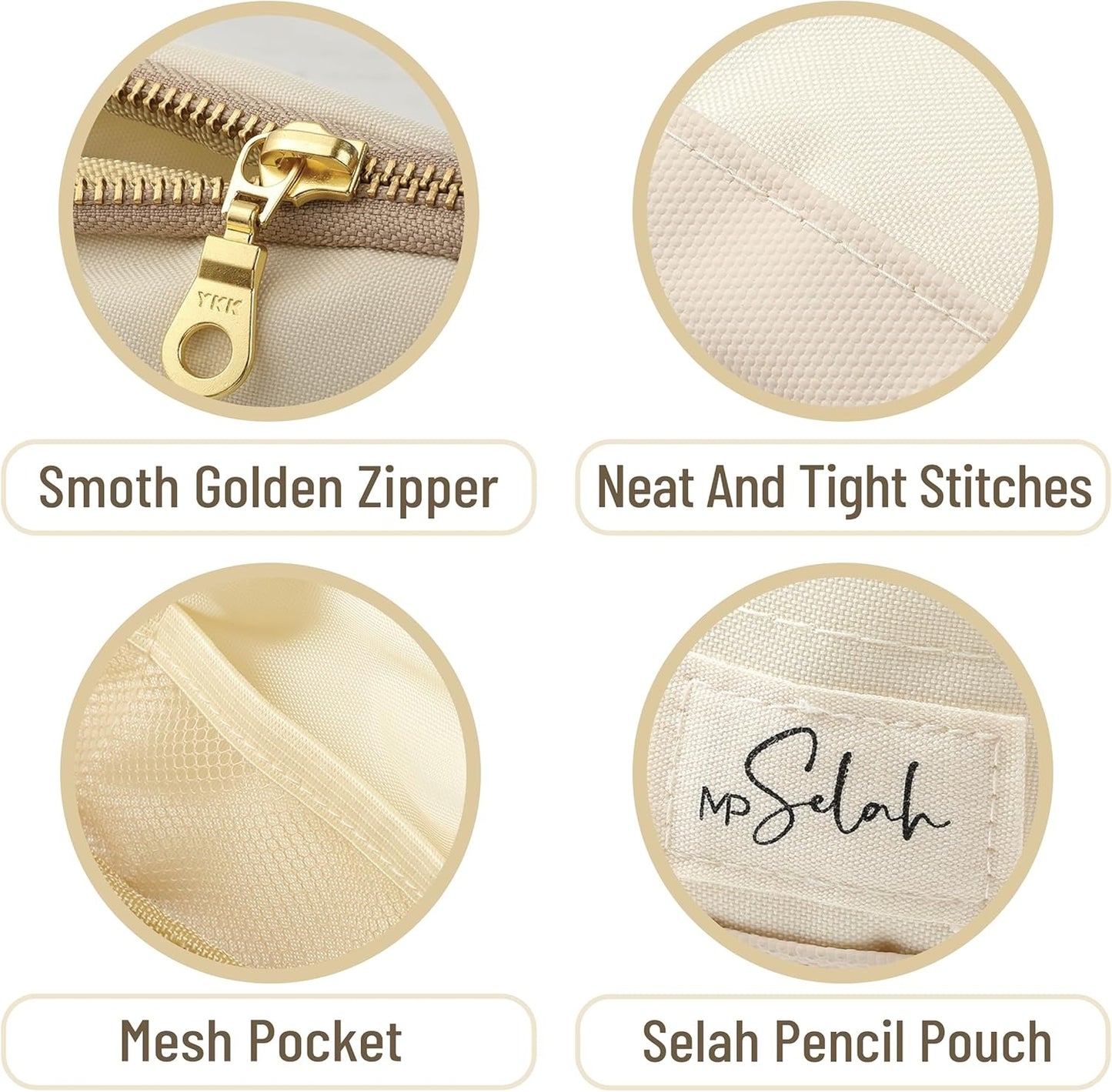 Open Box, Mr. Pen- School Pencil Case, Cream, Pencil Pouch, Pen Case, Pen Pouch