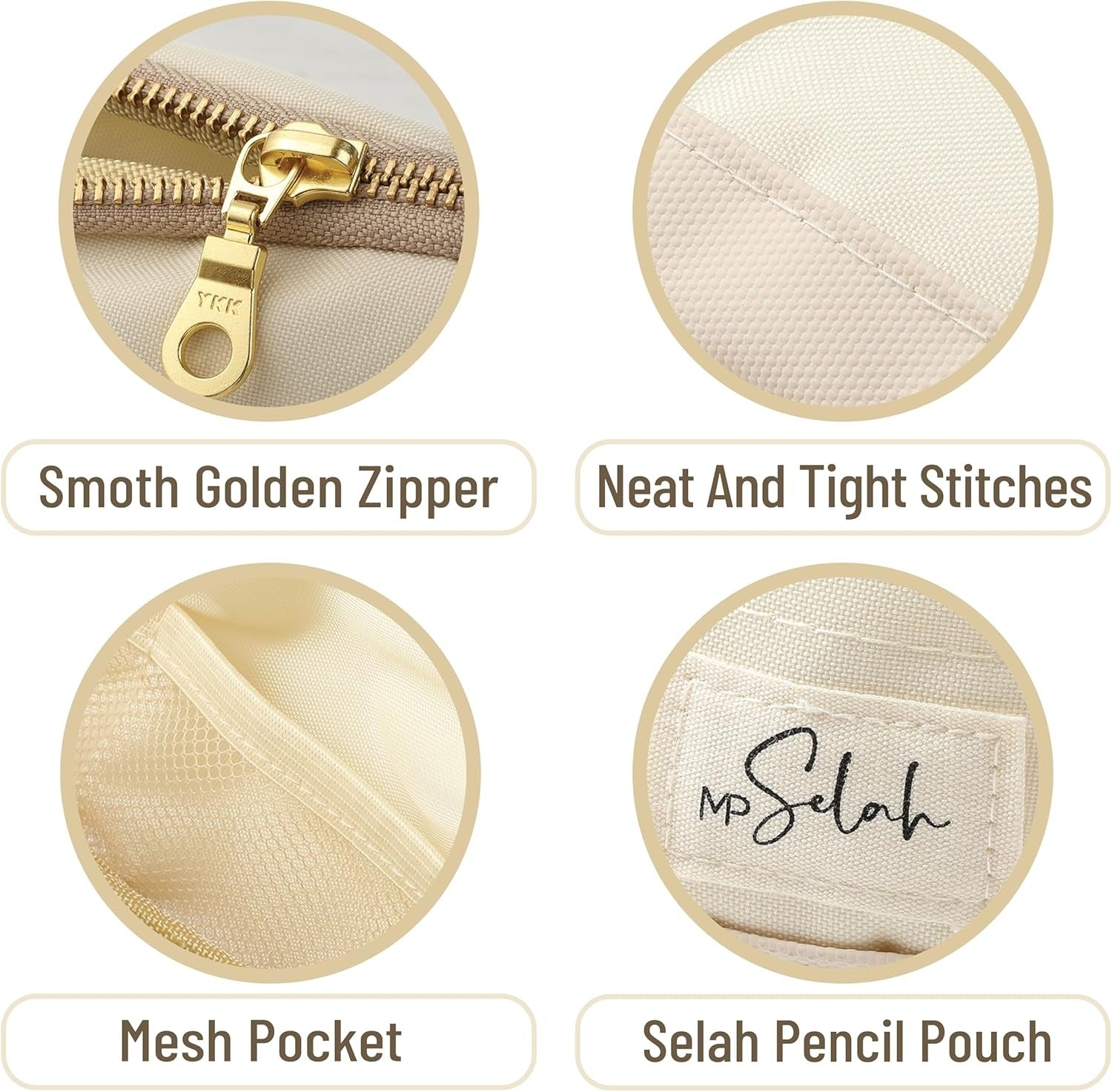 Open Box, Mr. Pen- School Pencil Case, Cream, Pencil Pouch, Pen Case, Pen Pouch