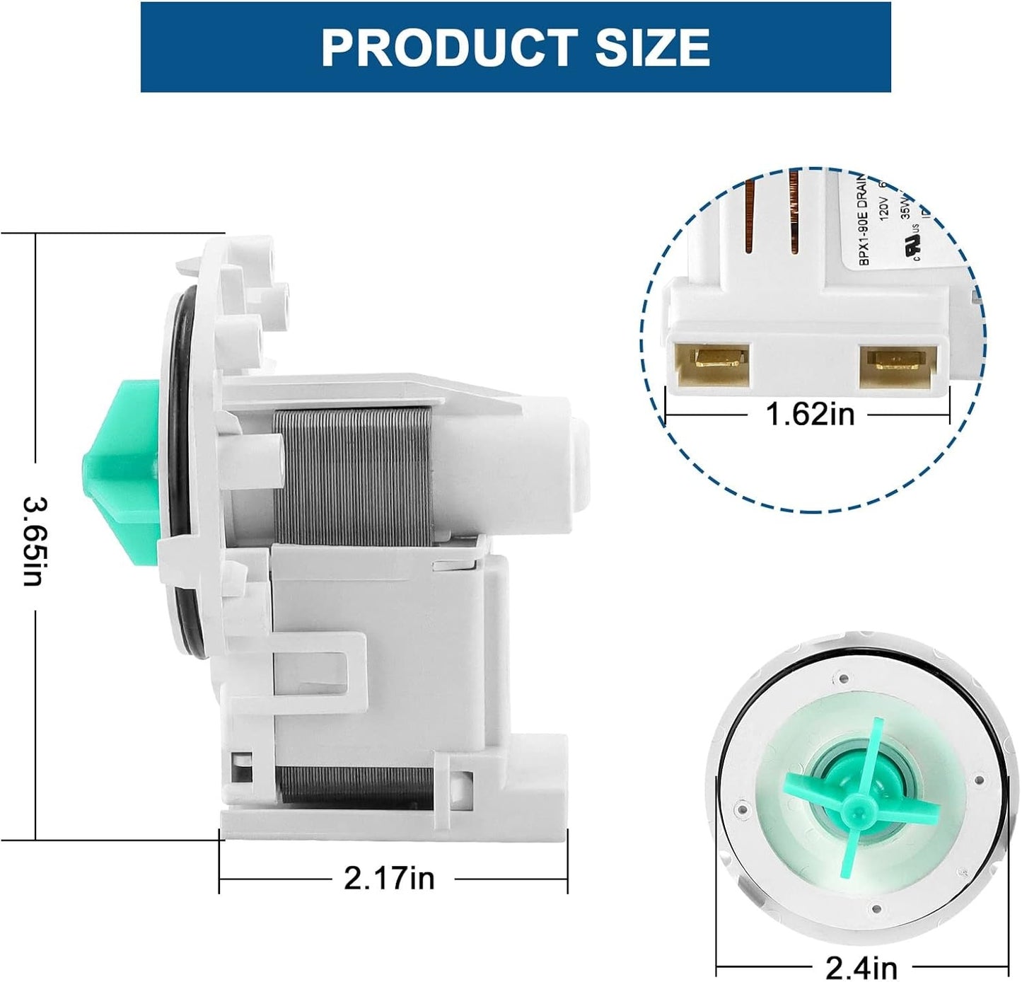 Open Box, NEW A00126401 bpx1-90e Drain Pump Assembly Fit for Frigidaire Ken-more Cro-sley Dishwasher by AMI PARTS Replaces AP5690431 5304492415 PS8689824 154736201