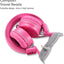 New, noot products Kids Headphones K22 Foldable Stereo Tangle-Free 5ft Long Cord 3.5mm Jack Plugin Wired On-Ear Headset for iPad/Amazon Kindle Fire/Girls/School/Laptop/Travel/Plane/Tablet FlamingoPink