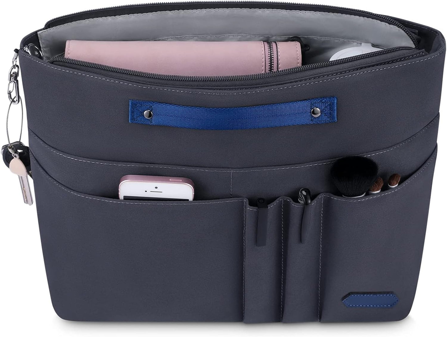 New, HyFanStr Purse Organizer Insert for Handbags,Tote Bag Organizer Insert Zipper Bag for Women, Handbag Organizer Inside Liner with 15 Pockets