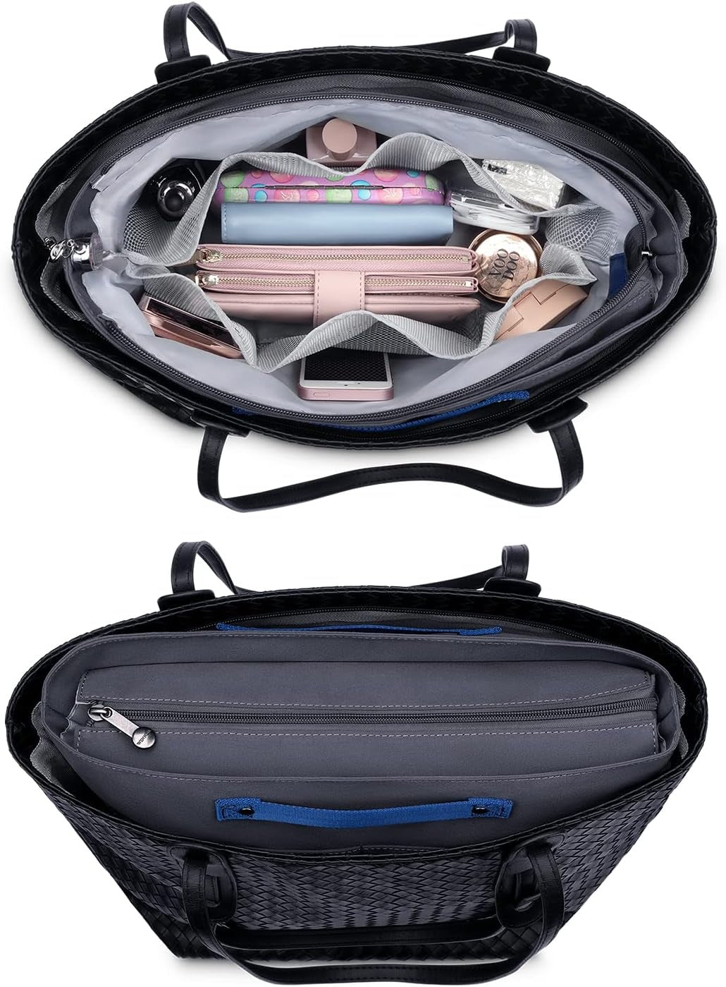 New, HyFanStr Purse Organizer Insert for Handbags,Tote Bag Organizer Insert Zipper Bag for Women, Handbag Organizer Inside Liner with 15 Pockets