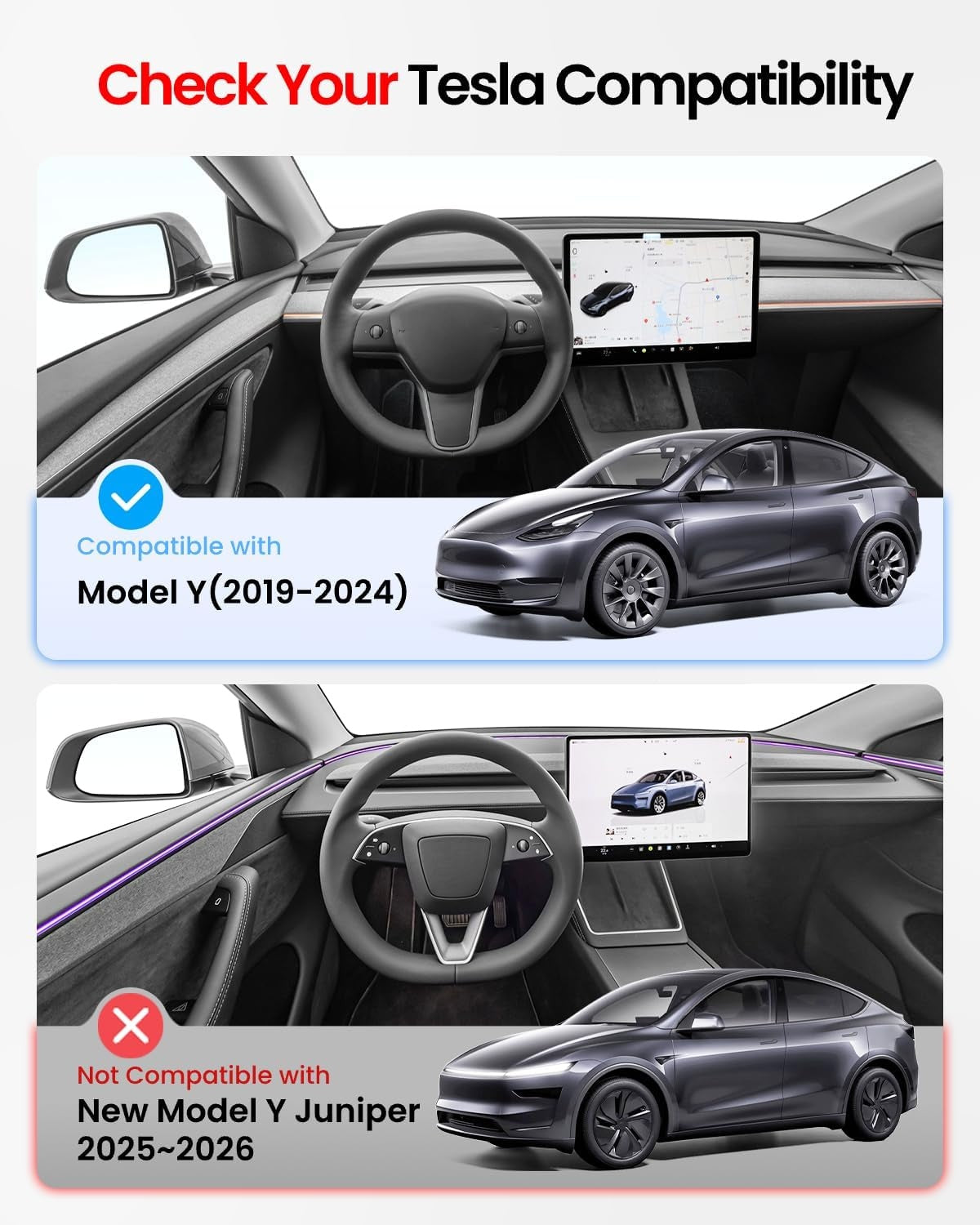 New, REEVAA 2025 Tesla Model Y Accessories - Mud Flaps [Protect Paint, No Drilling Required] All-Weather Mud Guard Body Kits for Model Y 2019-2024, Black (Set of 4)