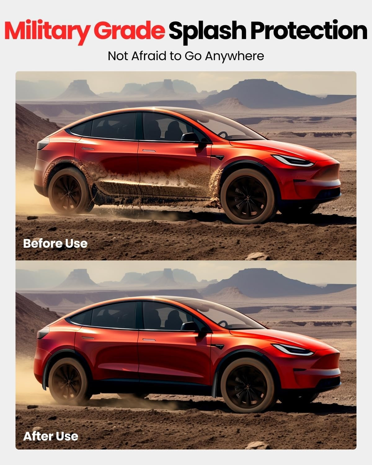 New, REEVAA 2025 Tesla Model Y Accessories - Mud Flaps [Protect Paint, No Drilling Required] All-Weather Mud Guard Body Kits for Model Y 2019-2024, Black (Set of 4)