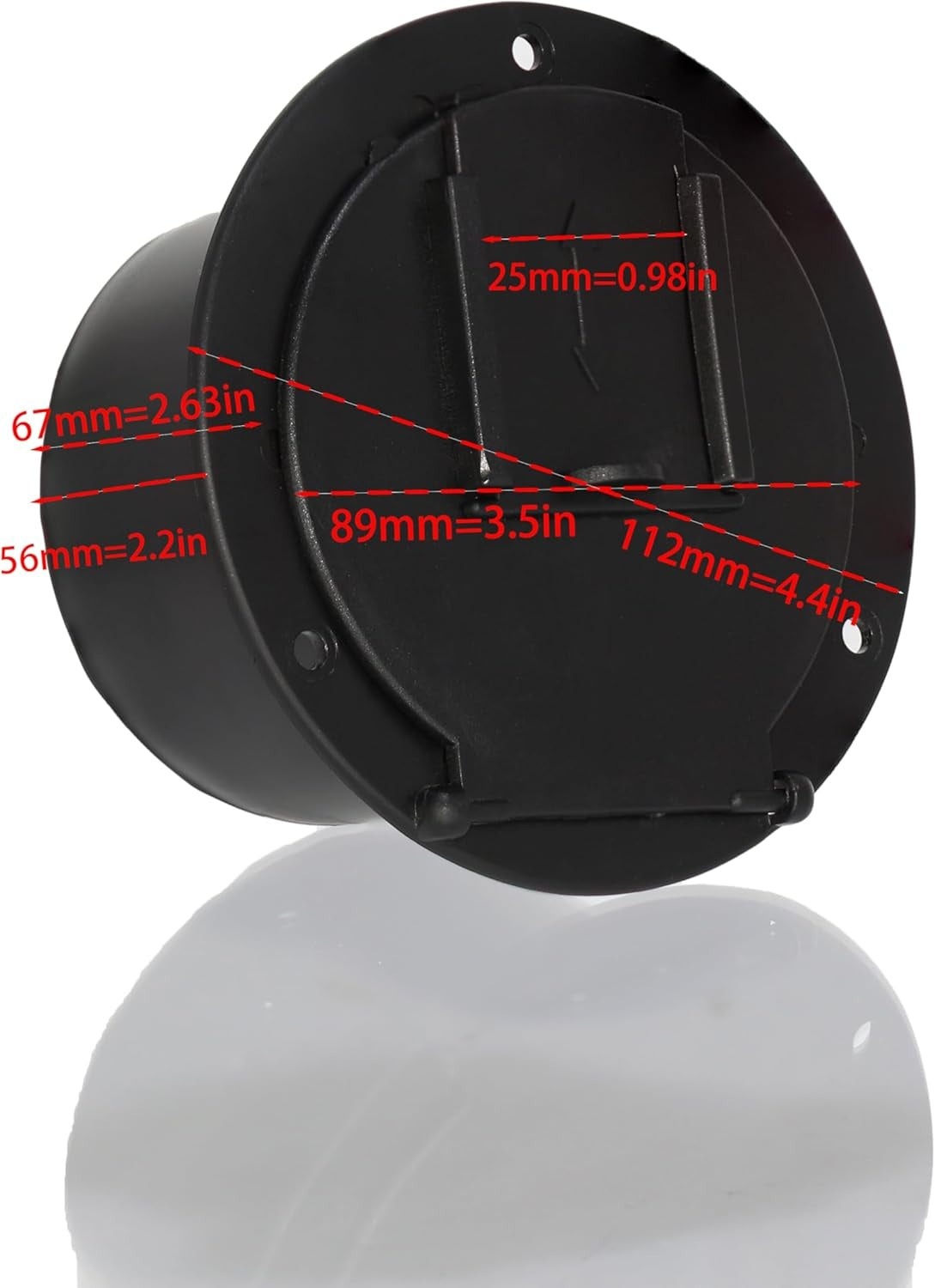 New, 2Pcs Round Electric Cable Hatch RV Camper Cord Cover,Compatible Travel Tent Trailer Motorhome,Accepts up to 50 Amp Cord(Black)