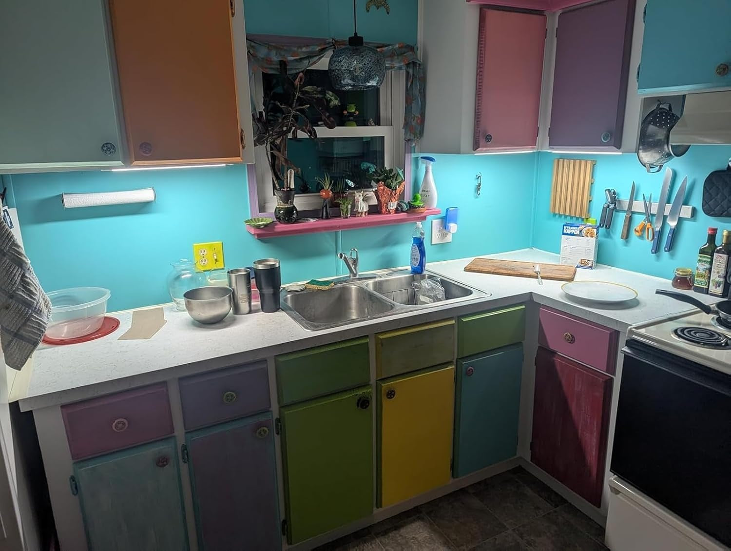 New, ASOKO 16 Inch Under Cabinet Lights,Plug and Play Under Counter Lighting,6000K Cool White with 700LM Bright,ETL Light Bar with ON/Off Switch for Kitchen,Under Desk,Workbench