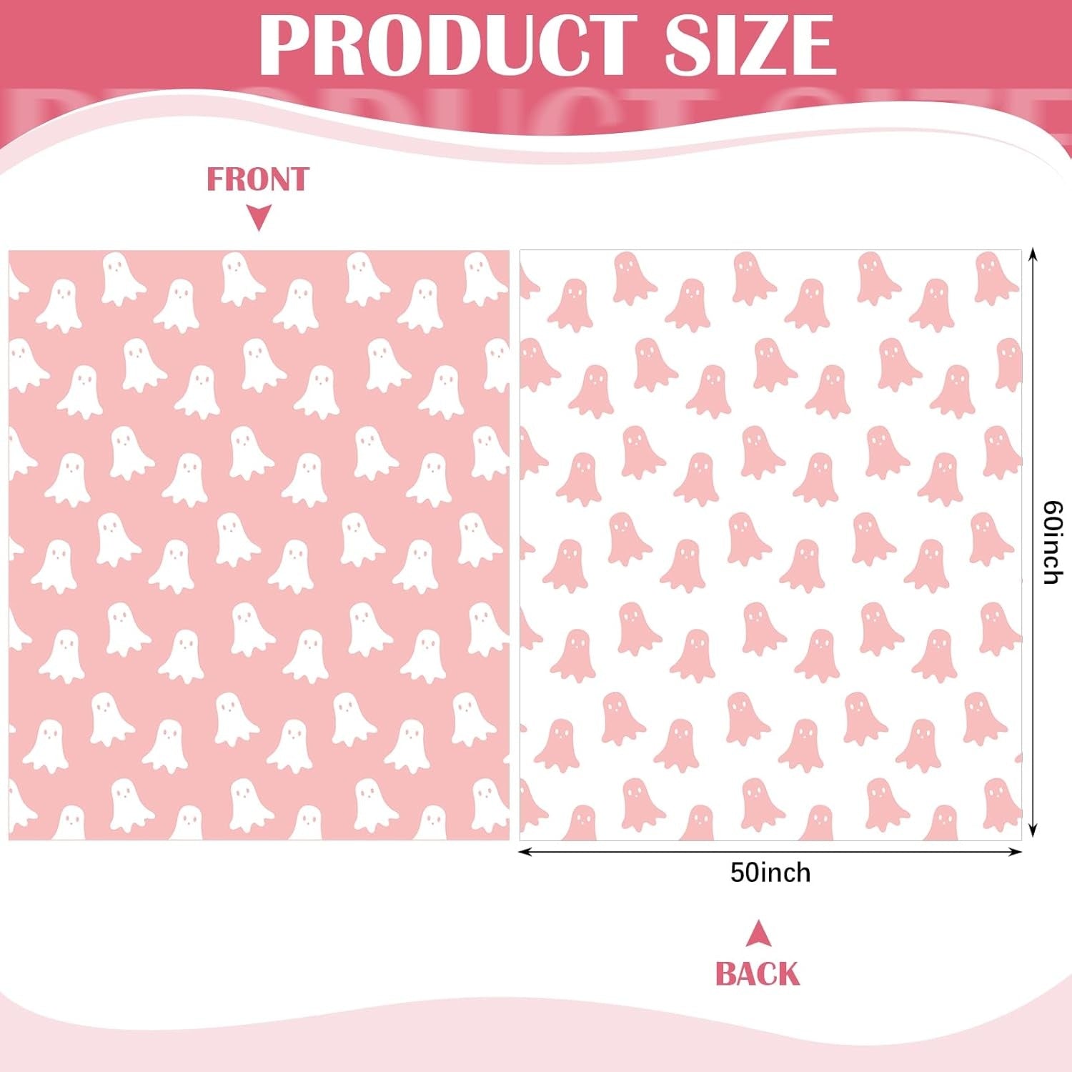 New, Buryeah Halloween Ghost Blanket Double Sided Ghost Fleece Throw Blanket 50 x 60 Inches Lightweight Cozy Soft Warm Blanket for Home, Camping, and Halloween (Pink)