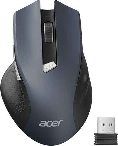 Open Box, acer Wireless Mouse for Laptop, 2.4GHz Computer Mouse 3 Adjustable DPI Office Cordless USB Mice with USBA Receiver, 6 Buttons, 1600 DPI, Medium to Large Sized Hands Compatible with PC, Laptop, Desktop