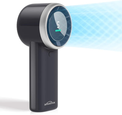 New, Portable Mini Fan: High Speed Cooling Fan, 10 Hours Battery Life, USB Rechargeable, Small Essentials for Women, Beach Travel, Vacation (Black)