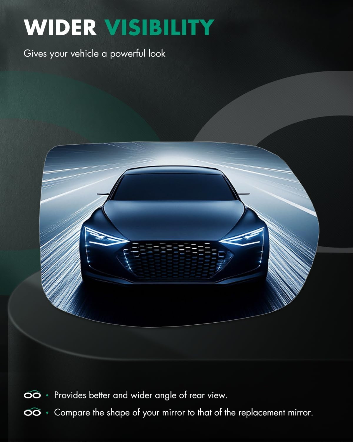 New, SCITOO Side View Mirror Glass Passenger Right Side Fit For 2012-2014 For HONDA CR-V W/HEATED Chrome Convex Replacement Exterior Mirror Glass