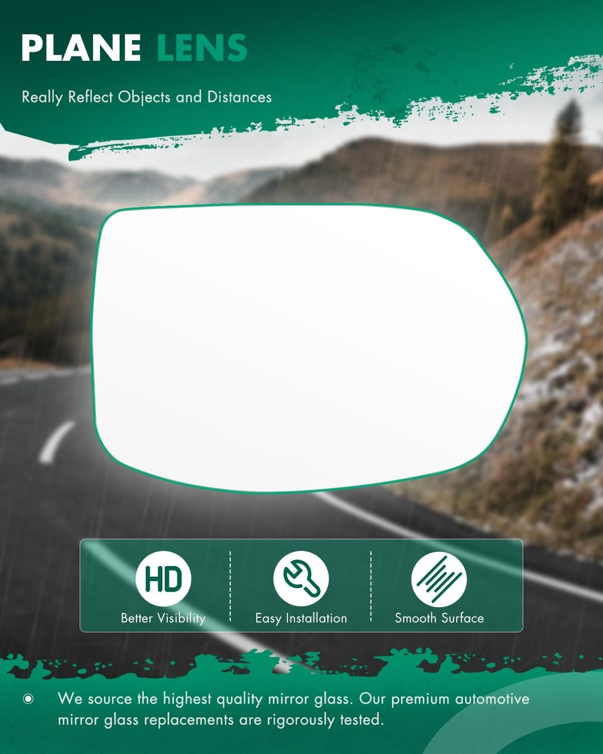 New, SCITOO Side View Mirror Glass Passenger Right Side Fit For 2012-2014 For HONDA CR-V W/HEATED Chrome Convex Replacement Exterior Mirror Glass