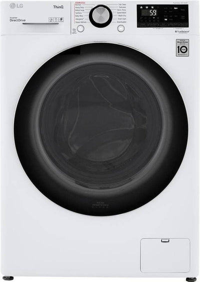 27 Inch Smart Front Load Washer with 4.5 Cu. Ft. Capacity, SenseClean™, SmartThinQ®, SmartDiagnosis™,Sanitary, Allergiene™, ColdWash™, NSF Certified, and Energy Star® Rated: White